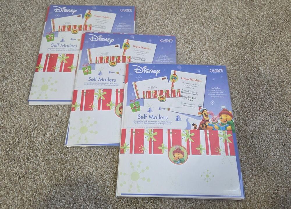 Disney Winnie the Pooh Self Mailers Set of 3 60 count in Total